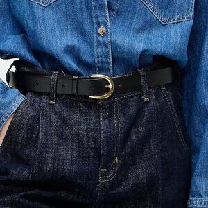 J.Crew Classic Belt in Italian Leather - Size m - Black